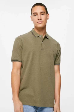 Springfield Polo Pique Contrastes Cinza Online