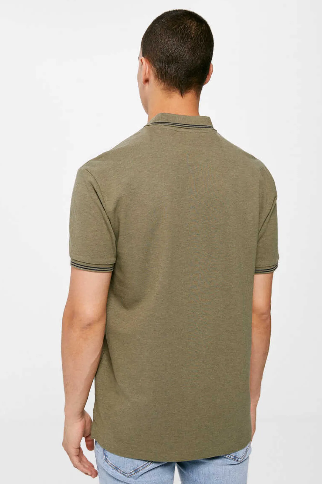 Springfield Polo Pique Contrastes Cinza Online