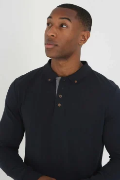 Brave Soul Polo Pique De Manga Comprida Marinho