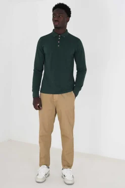 Brave Soul Polo Pique De Manga Comprida Verde Escuro