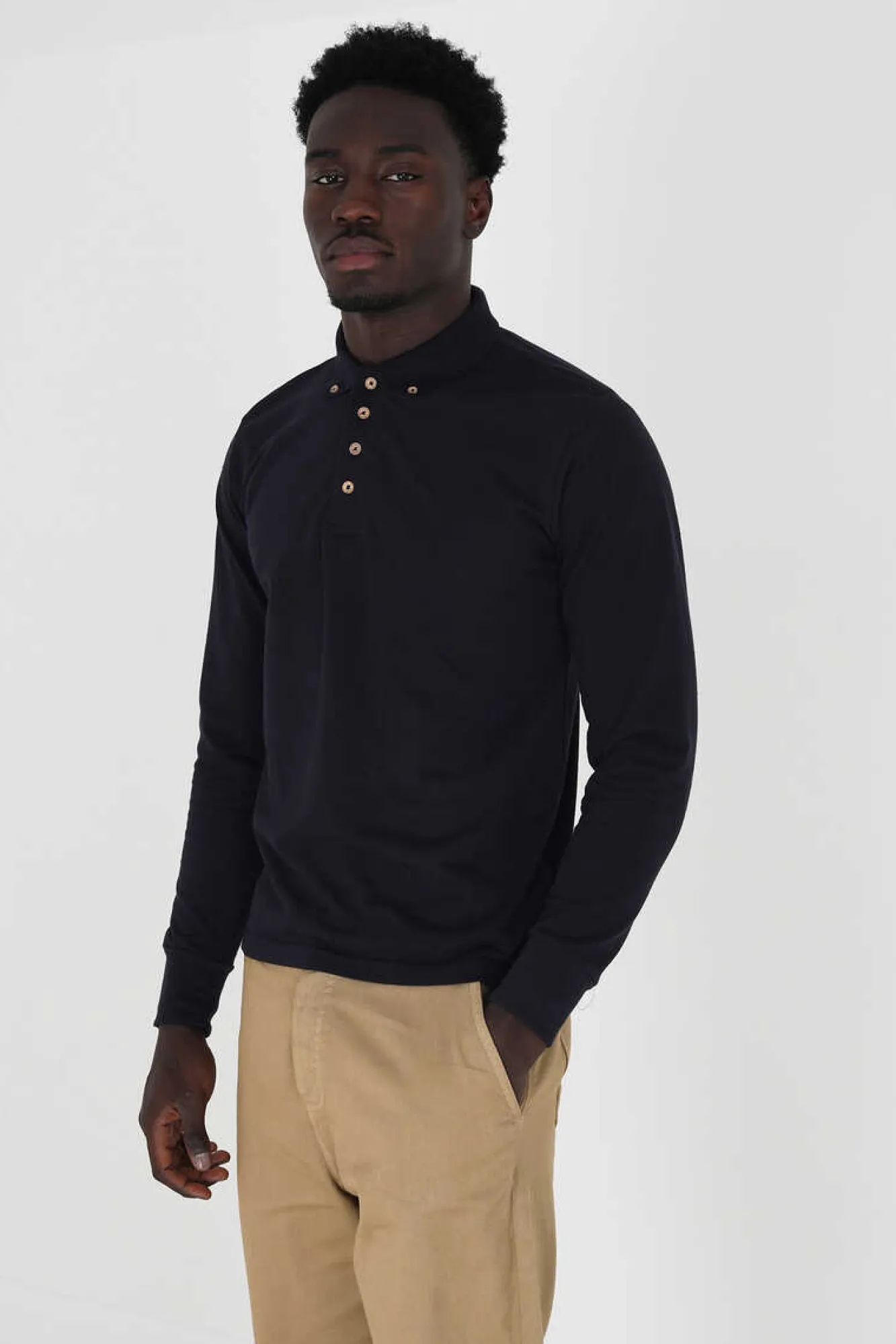 Brave Soul Polo Pique De Manga Comprida Marinho New