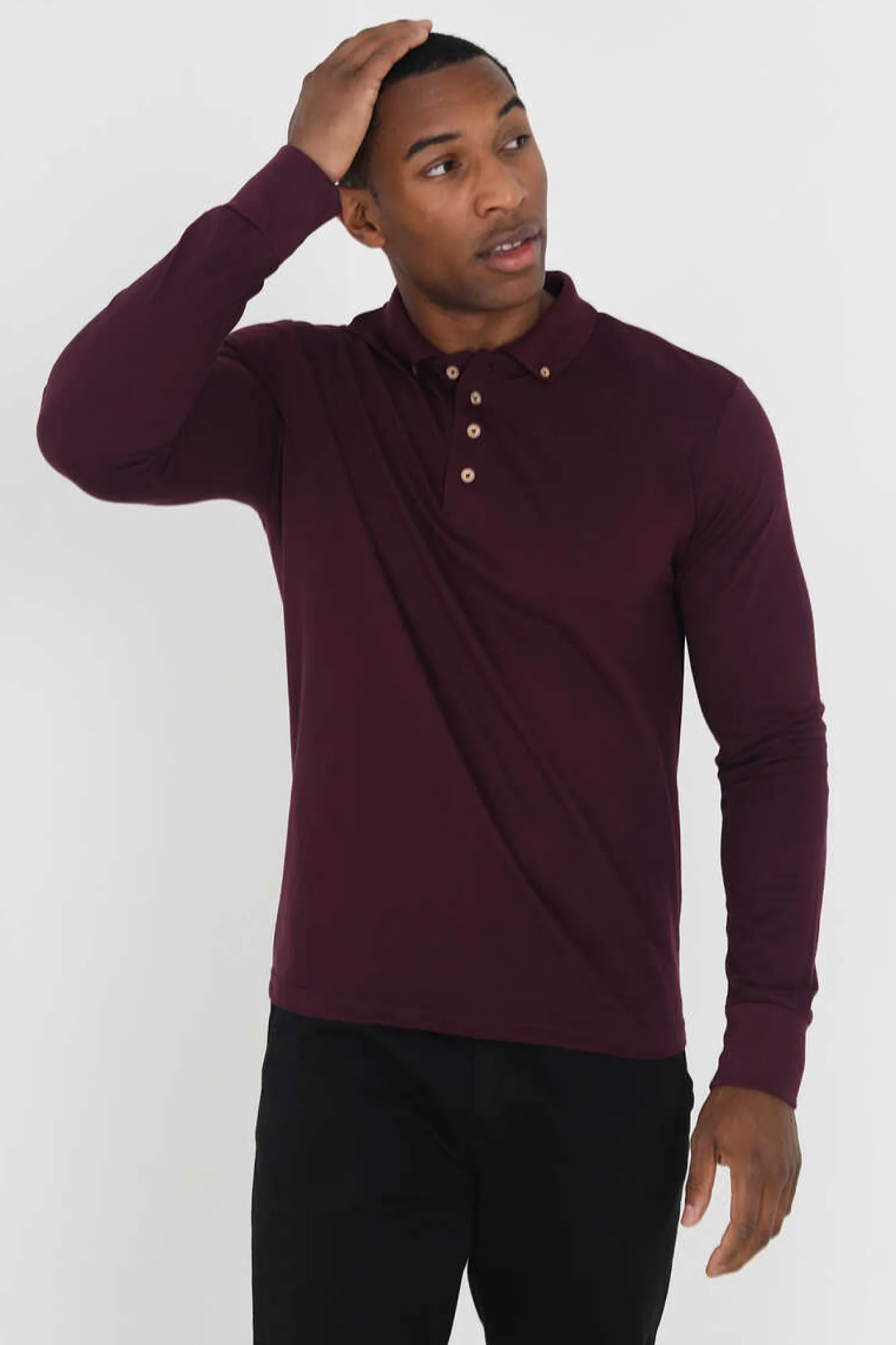 Brave Soul Polo Pique De Manga Comprida Vermelho Clearance