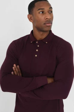 Brave Soul Polo Pique De Manga Comprida Vermelho Clearance