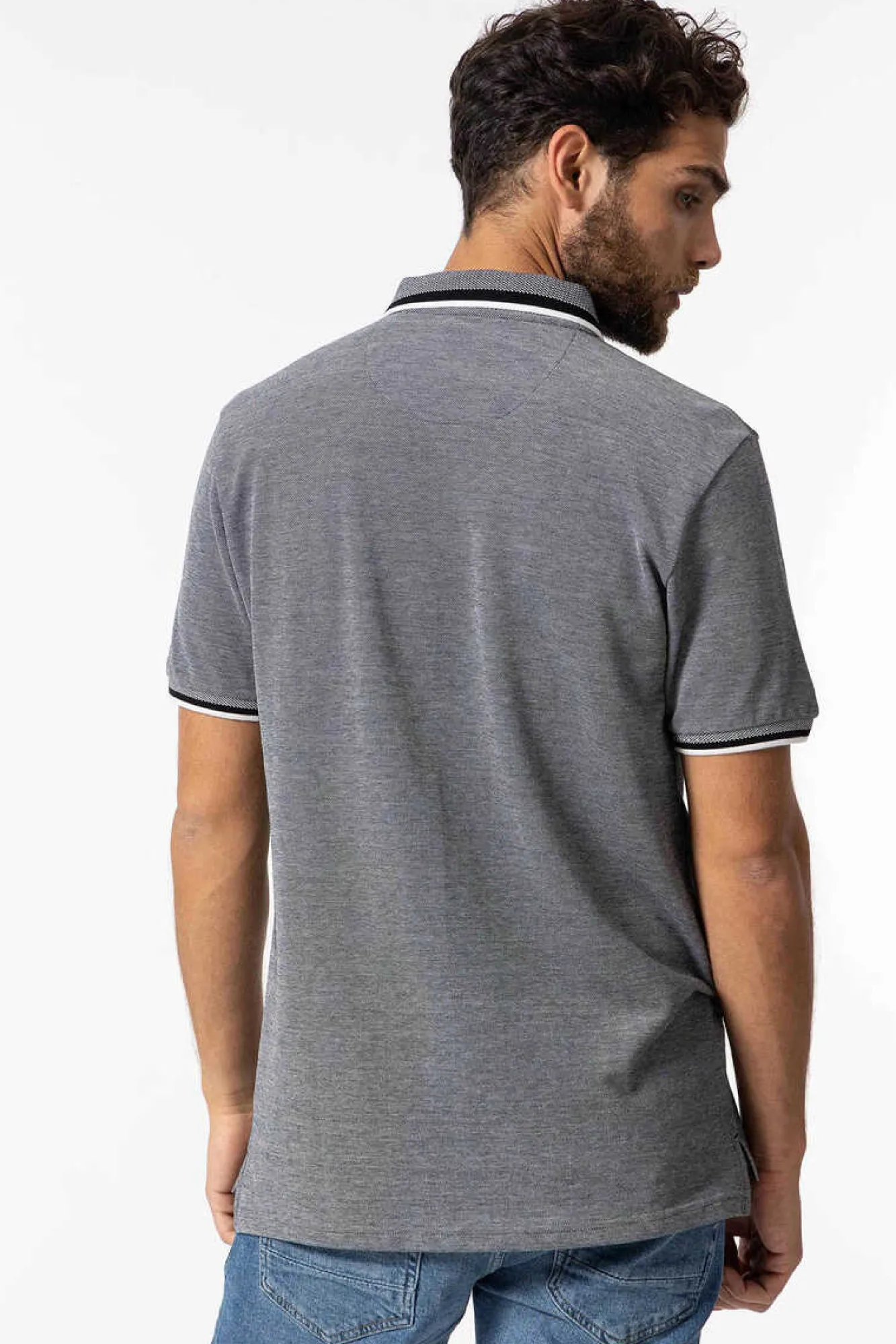 Tiffosi Polo Pique Detalhe Estampado Com Relevo Azul Aco Online