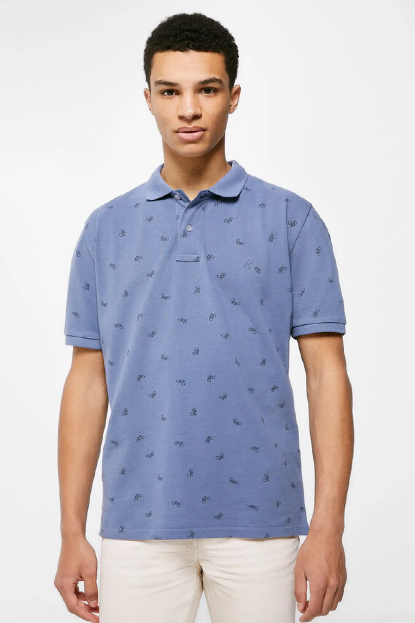 Springfield Polo Pique Estampado All Over Azul