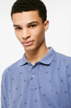 Springfield Polo Pique Estampado All Over Azul