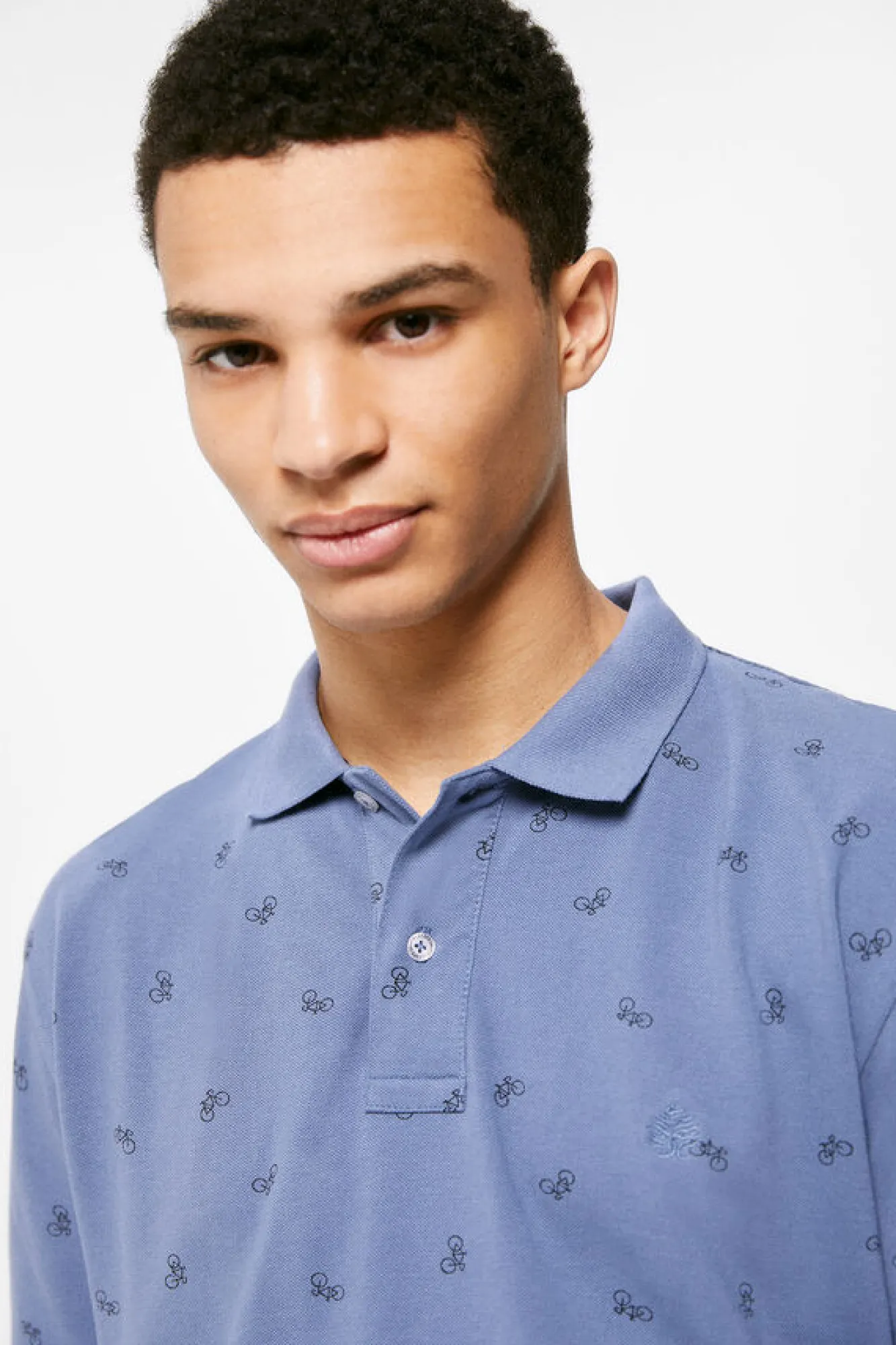 Springfield Polo Pique Estampado All Over Azul