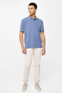 Springfield Polo Pique Estampado All Over Azul