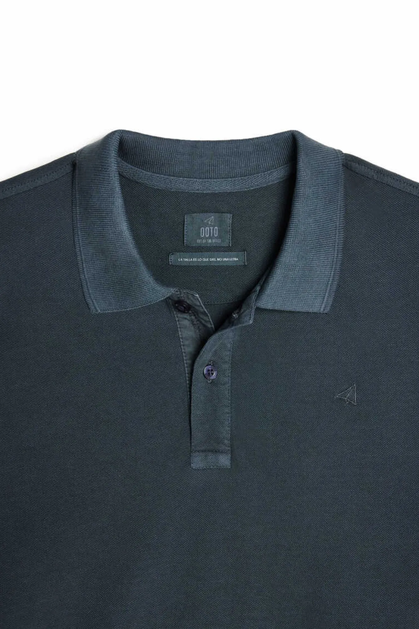 Ooto Polo Pique Lavado Bordado De Aviao Azul New