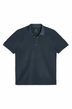 Ooto Polo Pique Lavado Bordado De Aviao Azul New