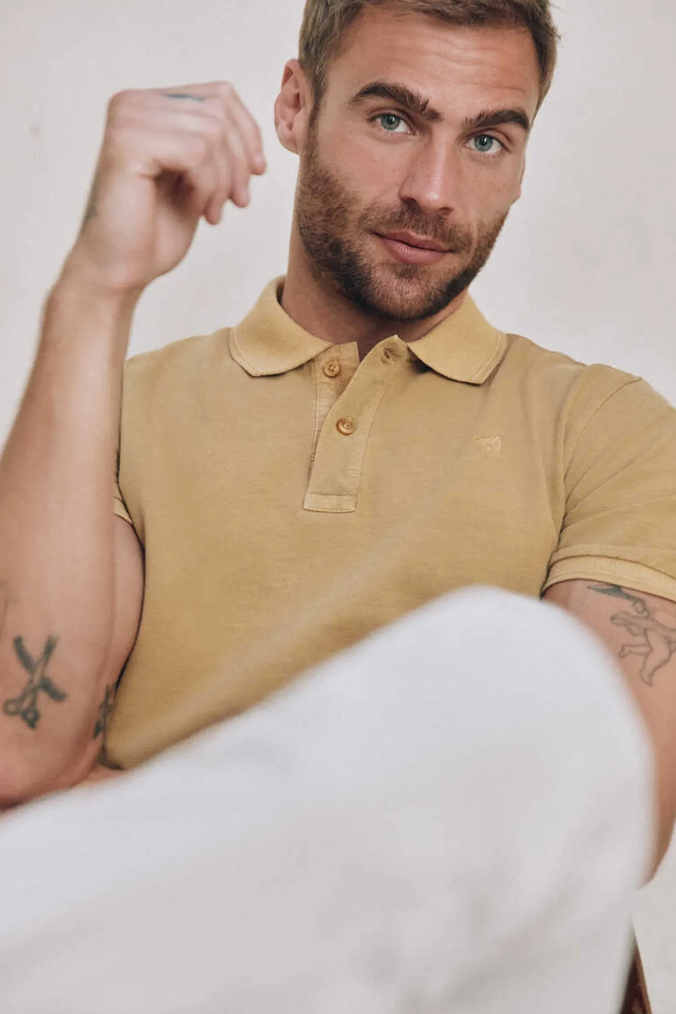 Ooto Polo Pique Lavado Bordado De Aviao Dourado Outlet