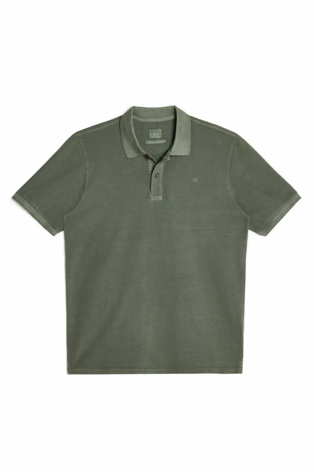 Ooto Polo Pique Lavado Bordado De Aviao Verde