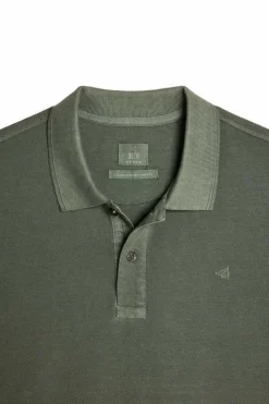 Ooto Polo Pique Lavado Bordado De Aviao Verde