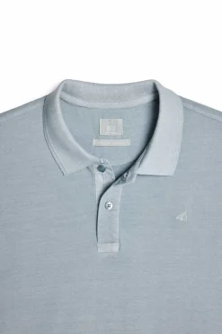 Ooto Polo Pique Lavado Bordado De Aviao Azul Online