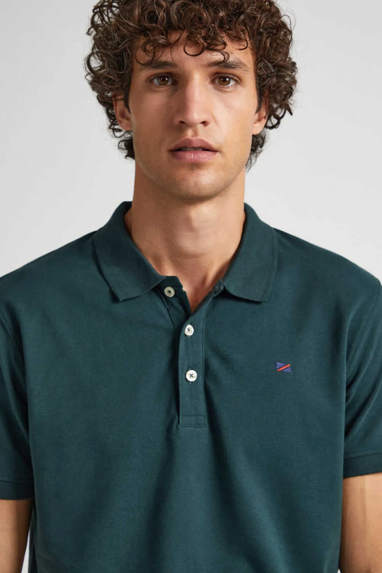 Pepe Jeans Polo Pique Logo Bandeira Bordado Verde Sale