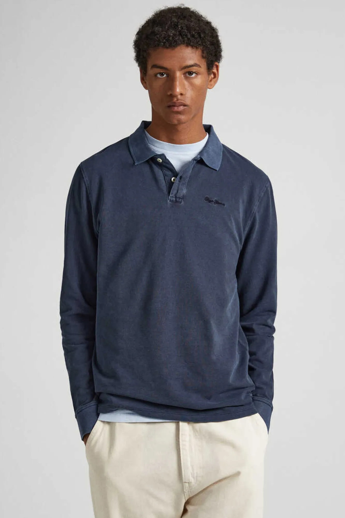 Pepe Jeans Polo Pique Logo Bordado Marinho New