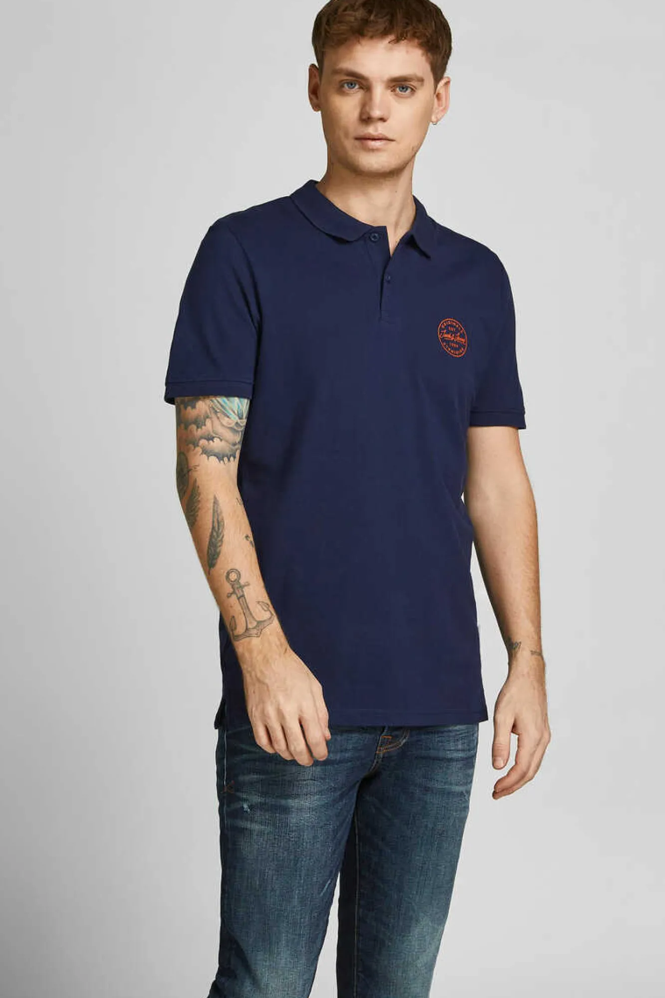 Jack & Jones Polo Slim Fit Marinho Discount