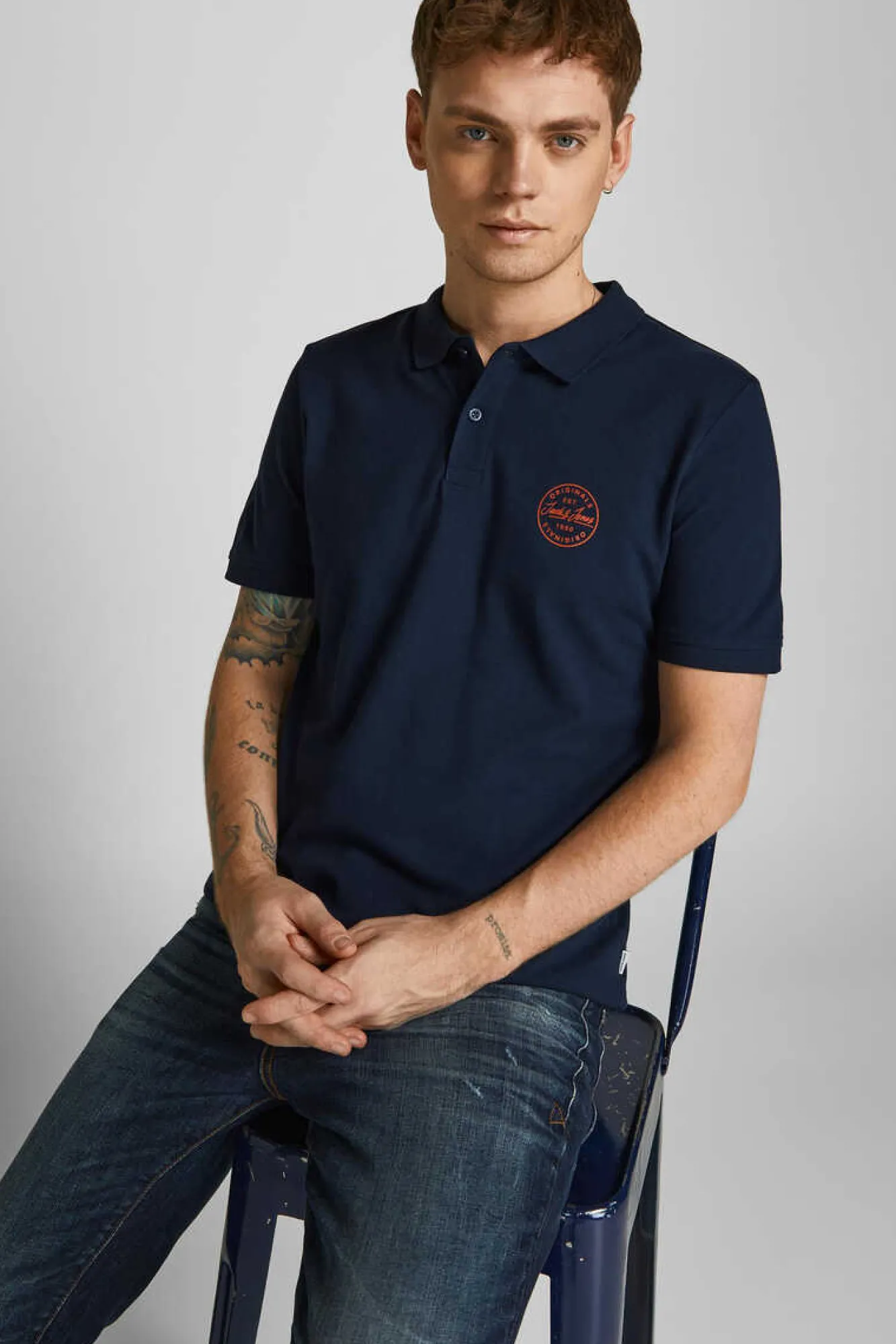 Jack & Jones Polo Slim Fit Marinho Discount