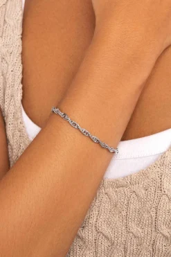 Singularu Bijuteria-Pulseira Rope Chain De Prata