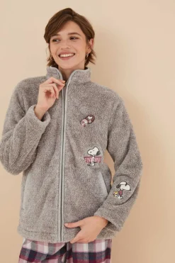 Women'secret Pijamas-Robe Pelo Esponjoso Remendos Snoopy