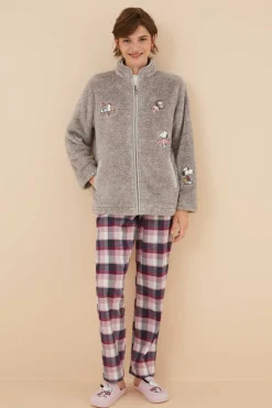 Women'secret Pijamas-Robe Pelo Esponjoso Remendos Snoopy