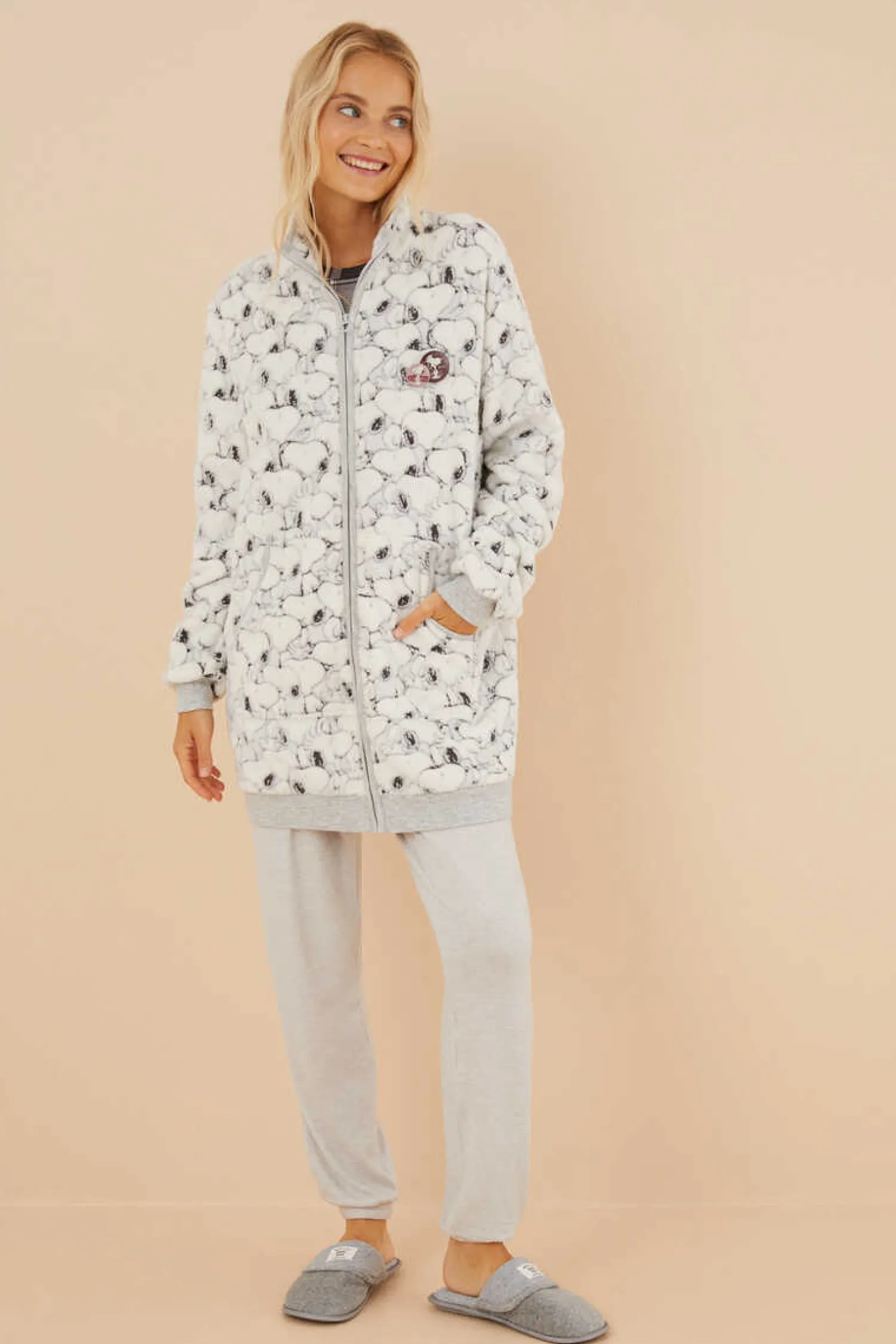 Women'secret Pijamas-Robe Pelo Esponjoso Snoopy