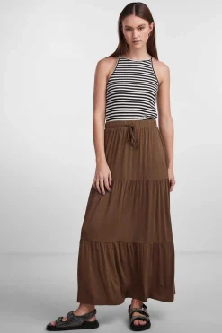 Pieces Saias-Saia Comprida Com Fecho Em Forma De Laco.