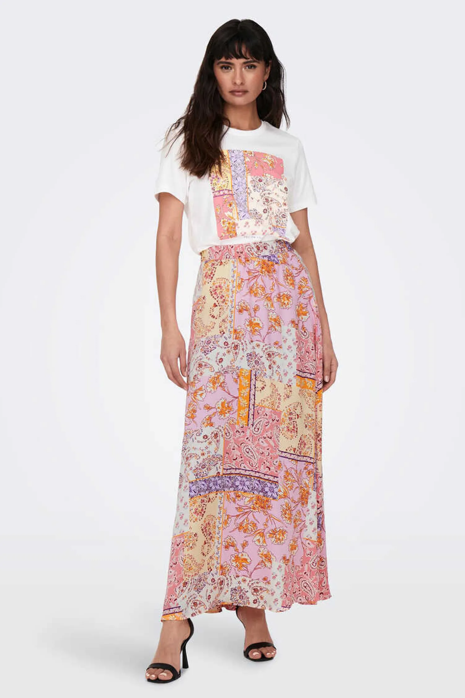 Only Saias-Saia Comprida Estampada