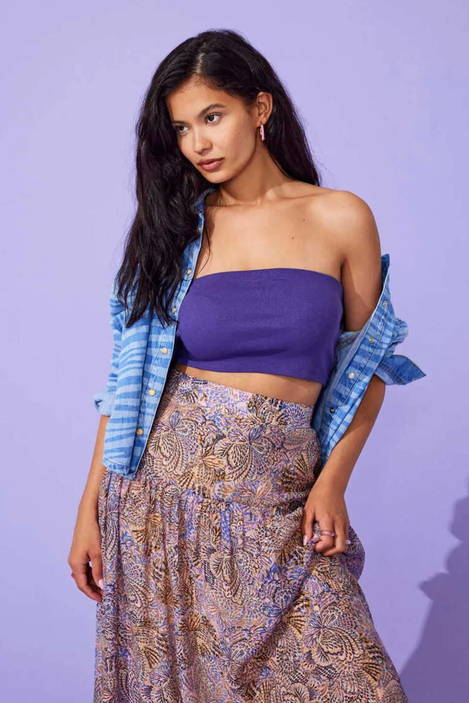 Only Saias-Saia Comprida Estampada