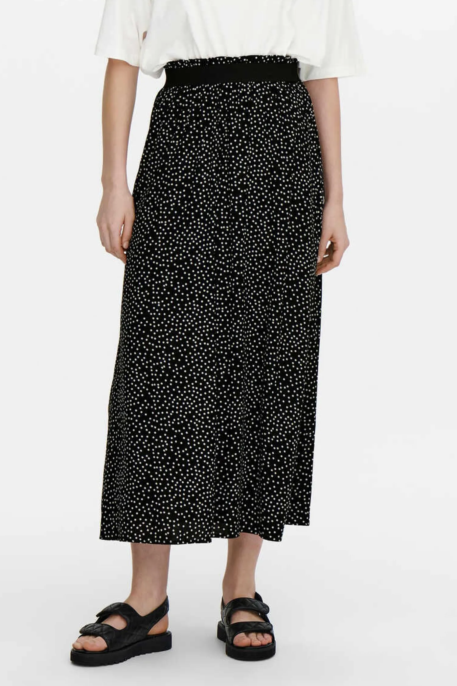 Only Saias-Saia Comprida Estampada Cintura Elastica