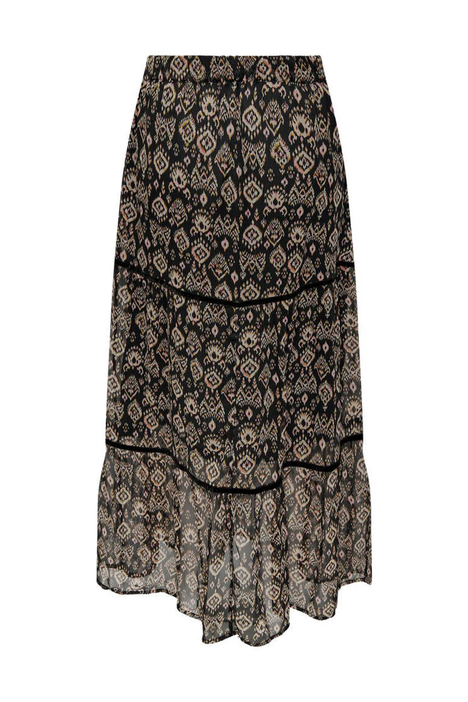 Only Saias-Saia Comprida Estampado Cetim