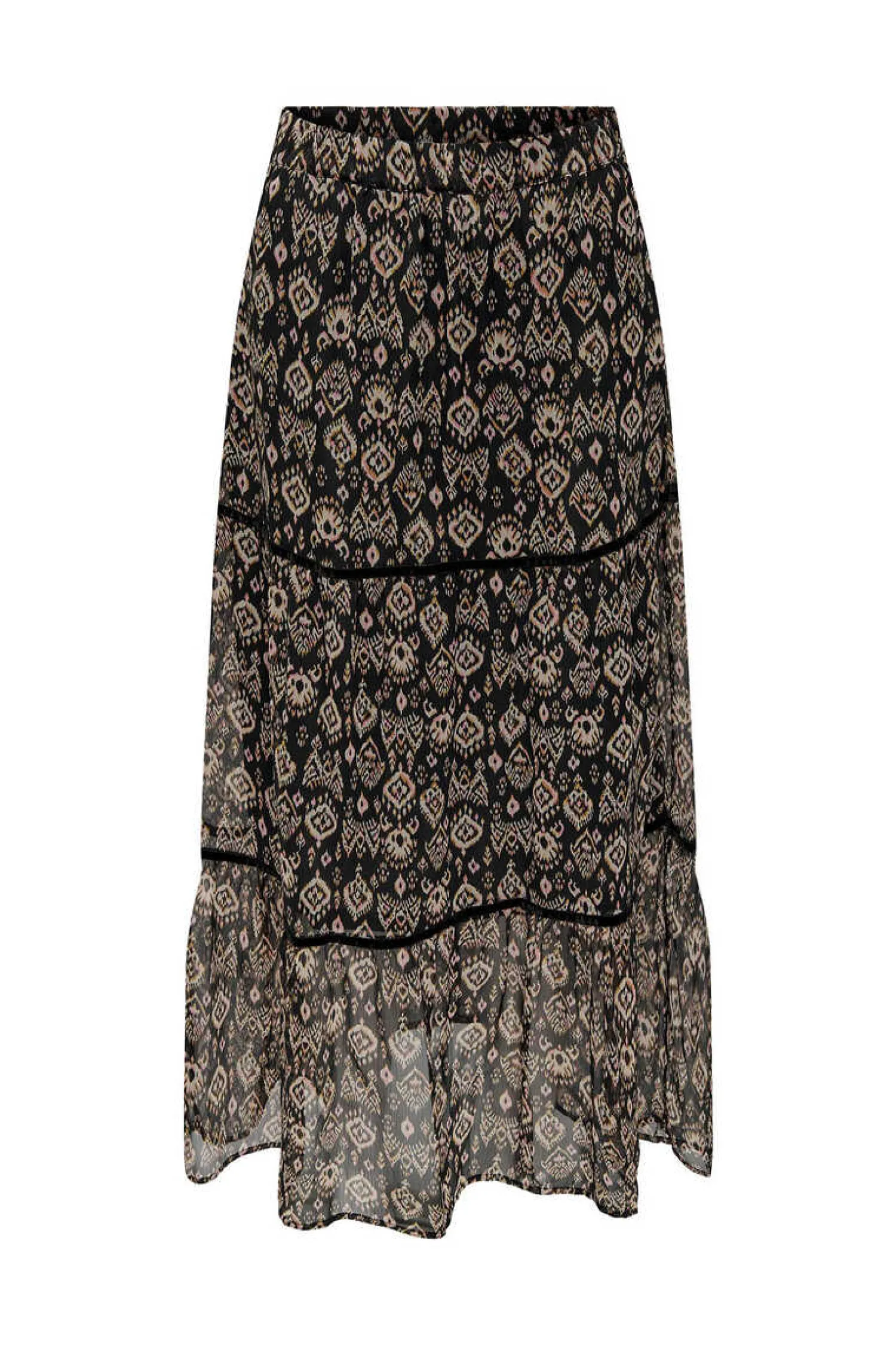 Only Saias-Saia Comprida Estampado Cetim