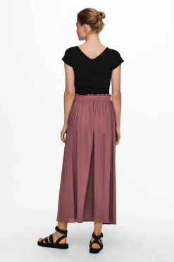 Only Saias-Saia Comprida Folgada Com Cintura Elastica