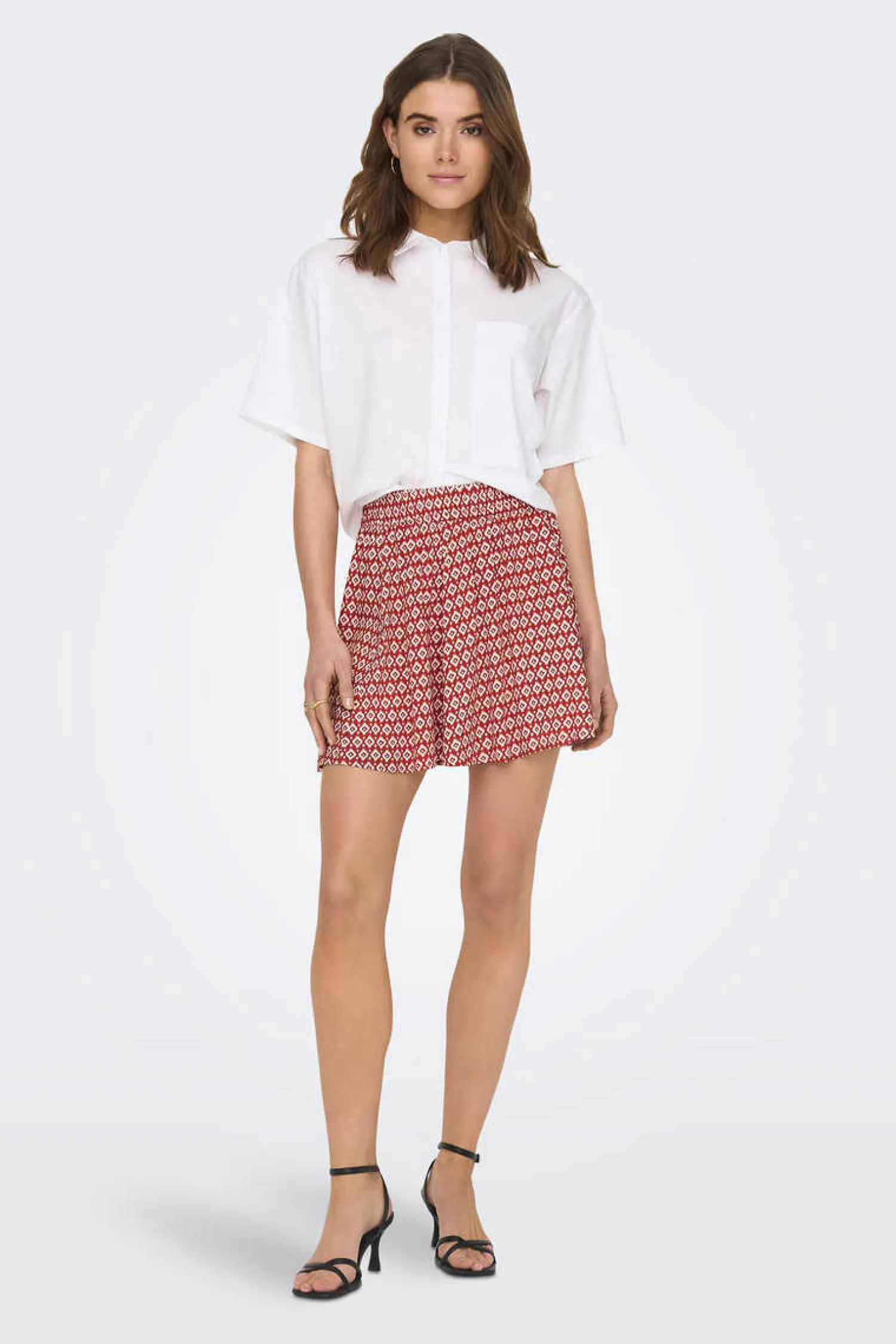 Only Saias-Saia Curta Fluida Estampada