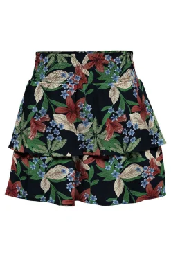 Only Saias-Saia Curta Fluida Folhos