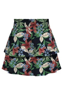 Only Saias-Saia Curta Fluida Folhos