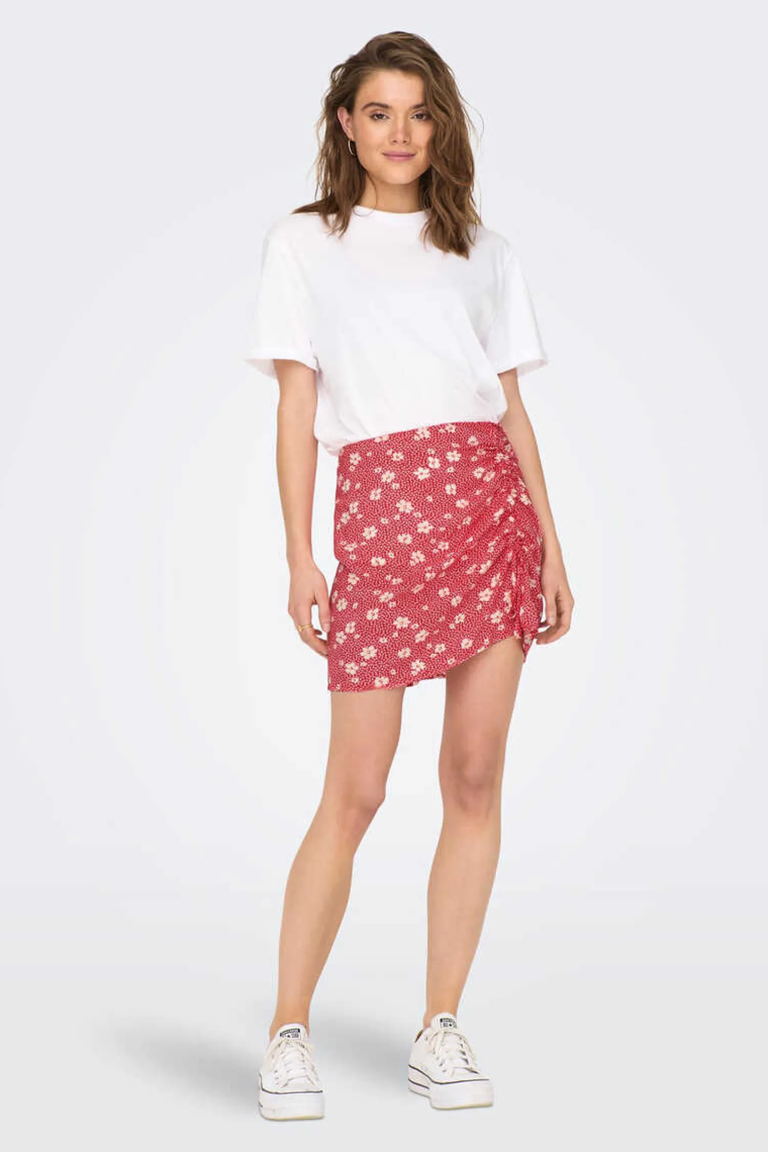 Only Saias-Saia Curta Franzida Estampada