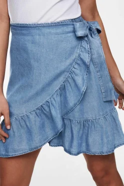 Only Saias-Saia Curta Tencel Cruzada