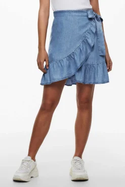 Only Saias-Saia Curta Tencel Cruzada