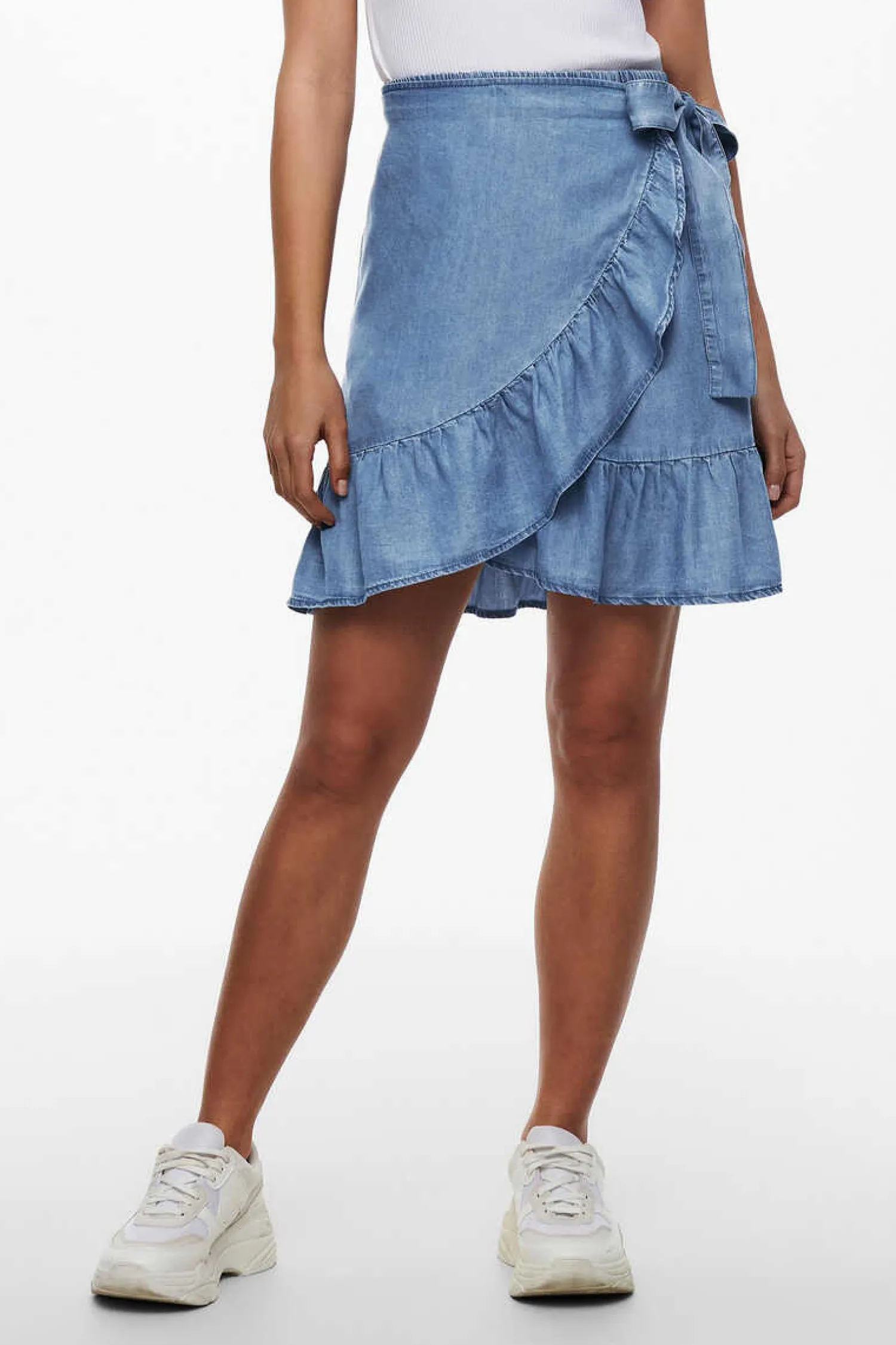 Only Saias-Saia Curta Tencel Cruzada