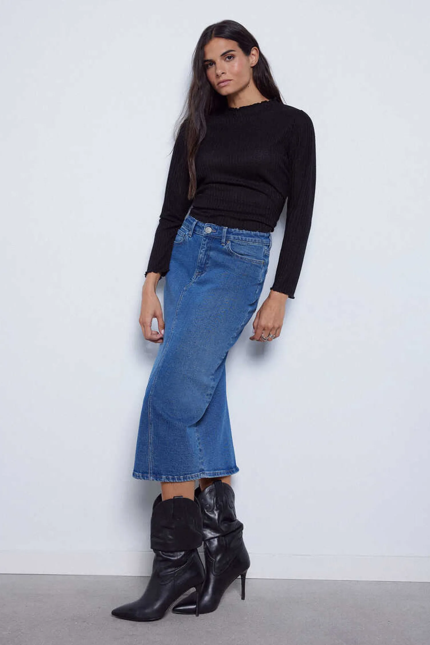 Slowlove Saias-Saia Denim Midi