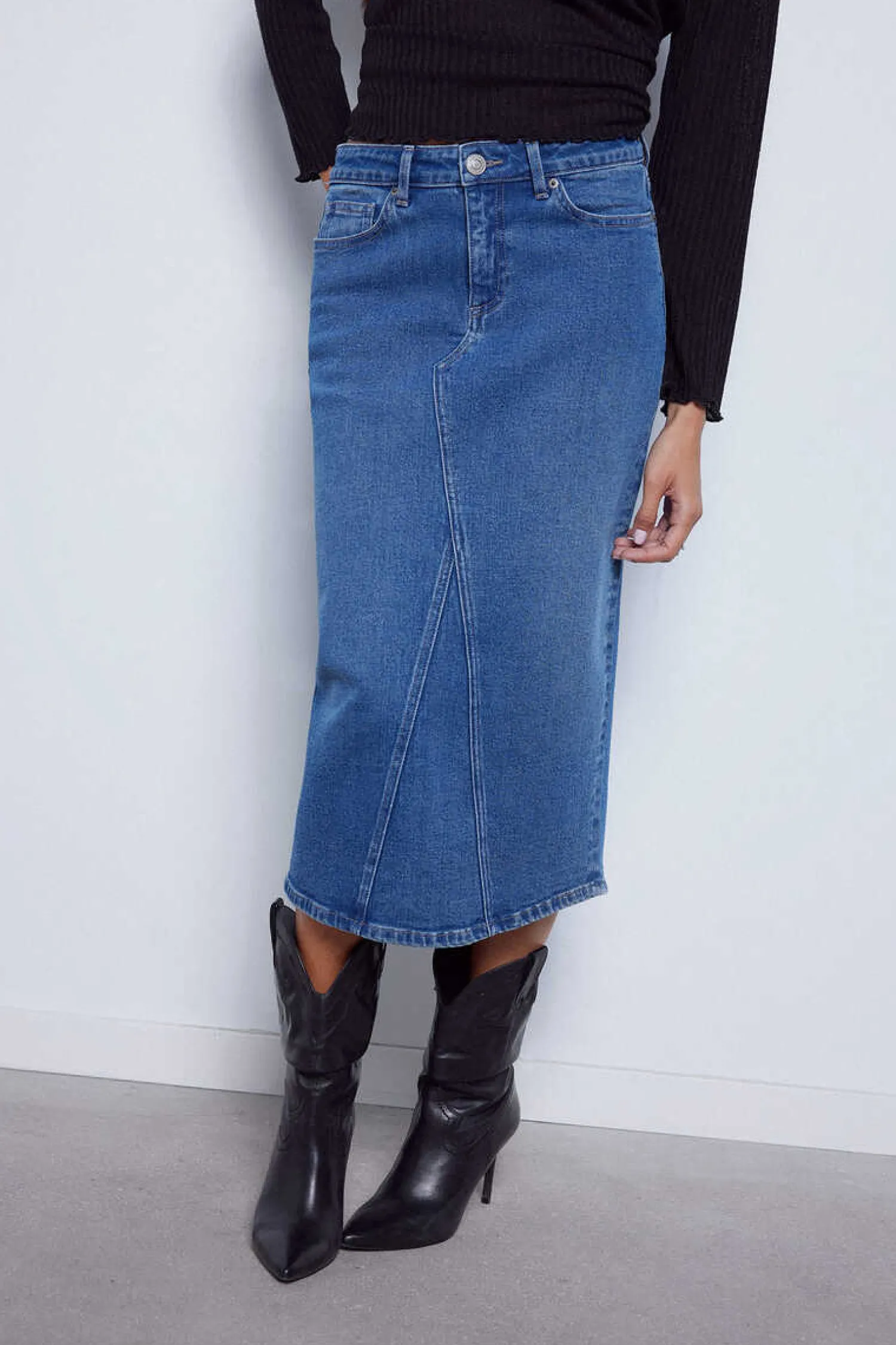 Slowlove Saias-Saia Denim Midi