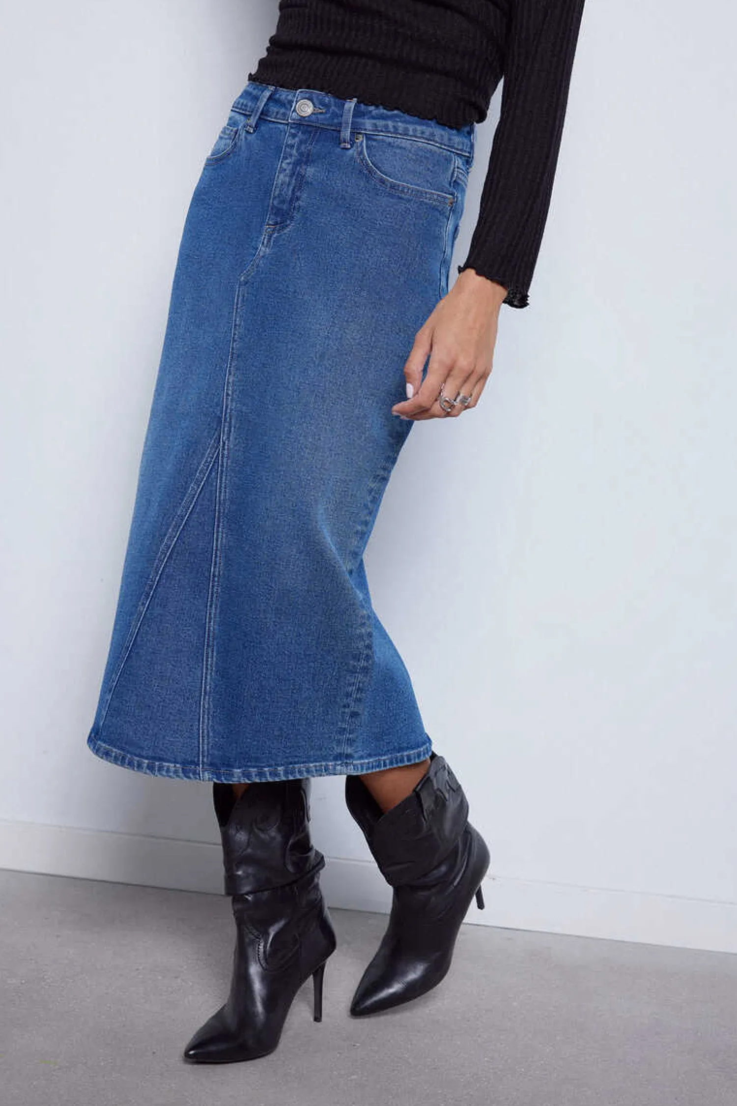 Slowlove Saias-Saia Denim Midi