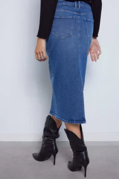 Slowlove Saias-Saia Denim Midi