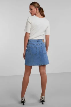 Pieces Saias-Saia Midi Denim.