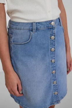 Pieces Saias-Saia Midi Denim.