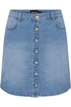 Pieces Saias-Saia Midi Denim.