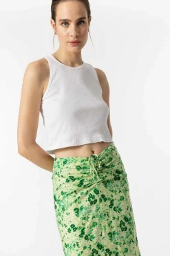 Tiffosi Saias-Saia Midi Estampada Com Franzidos