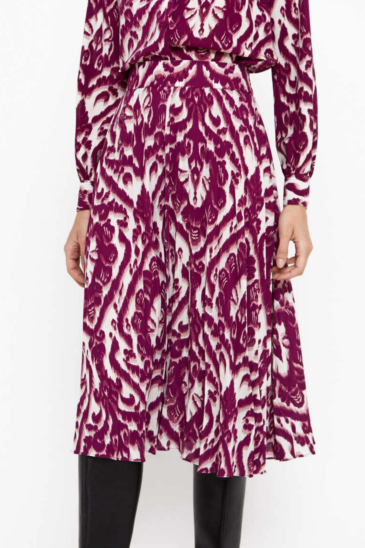 Cortefiel Saias-Saia Midi Estampada Plissada