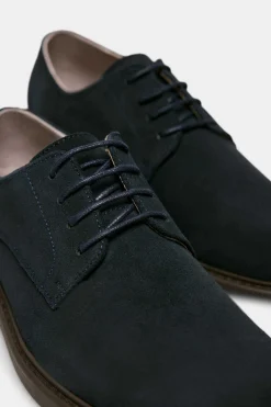 Springfield Sapato De Pele Em Croute Azulado Sale